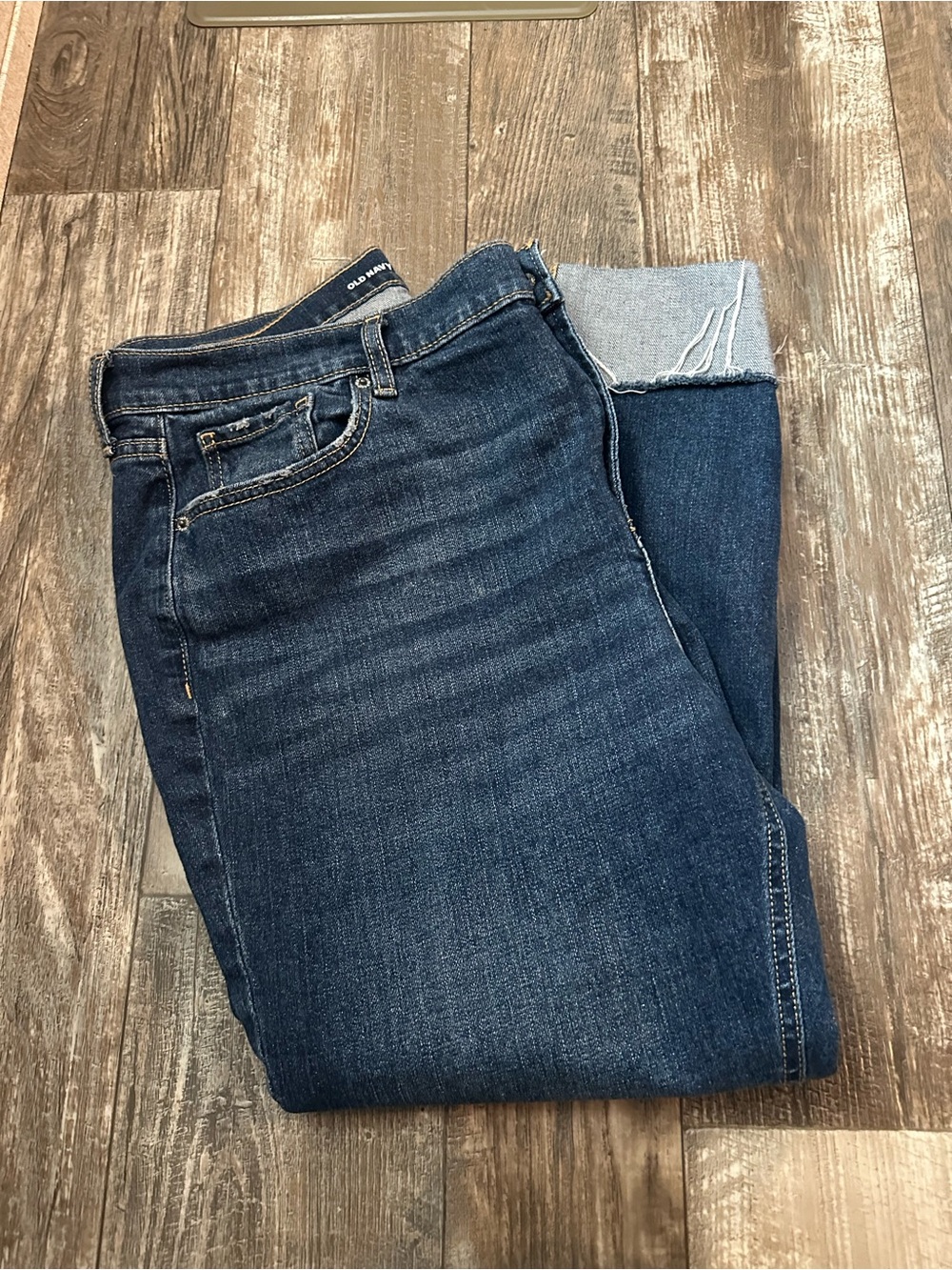 Old Navy Women's Dark Blue Boyfriend Jeans